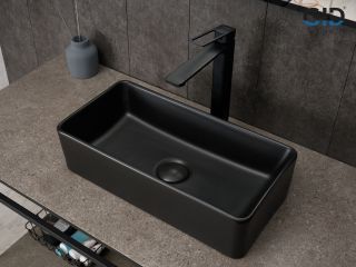 Раковина Gid Bm1104 53359 накладная черная матовая 46x23x12